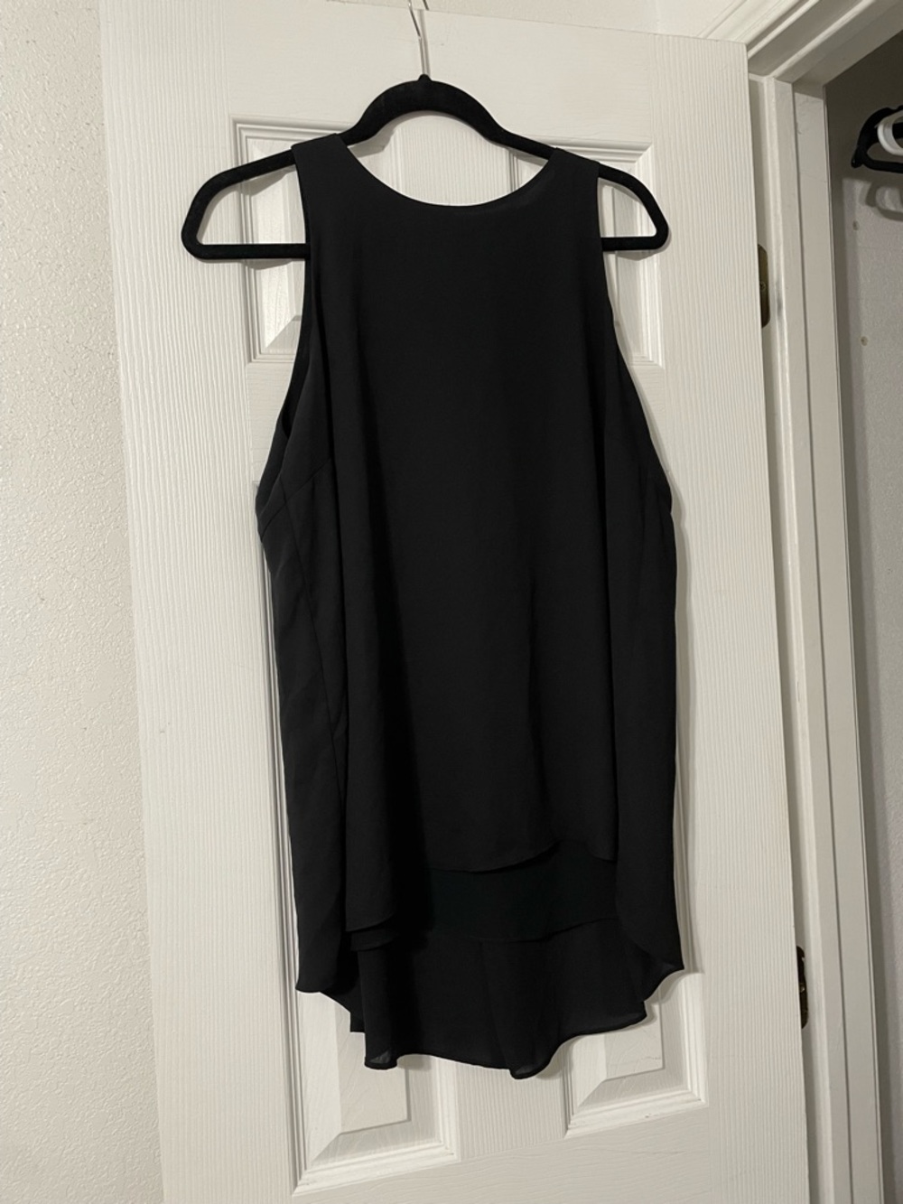 Vince Camuto Black Sleeveless Layered High-Low Tunic